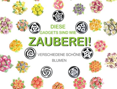 Spritztüllen Set aus Edelstahl (13 teilig) für Cupcakes & Kuchen Dekoraktion